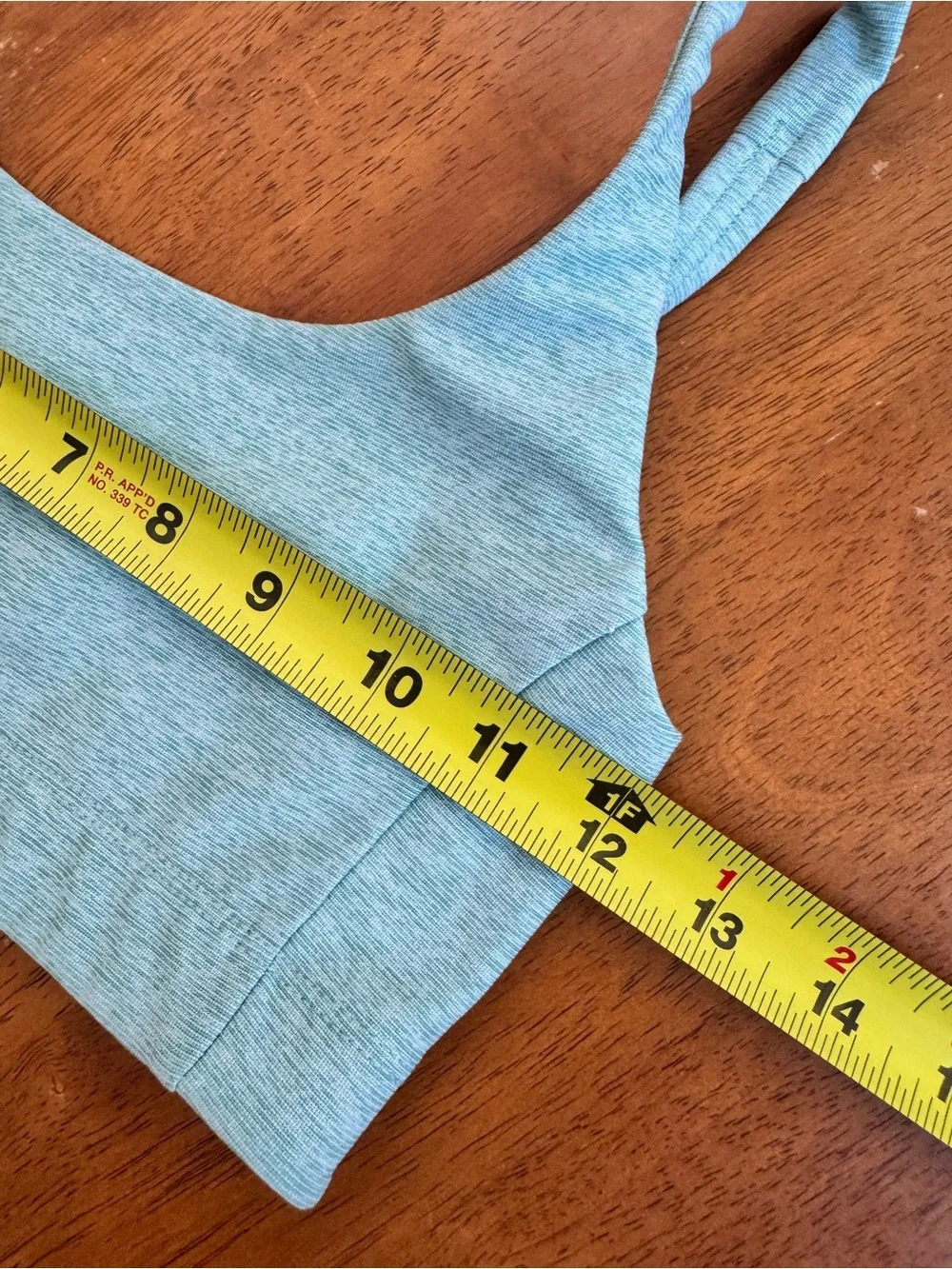 Outdoor Voices Sports Bra XS Teal Blue Logo Band Scoop Neck Workout Yoga